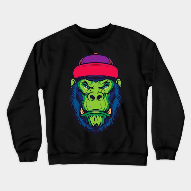 Fierce Gorilla Crewneck Sweatshirt by NeoHues